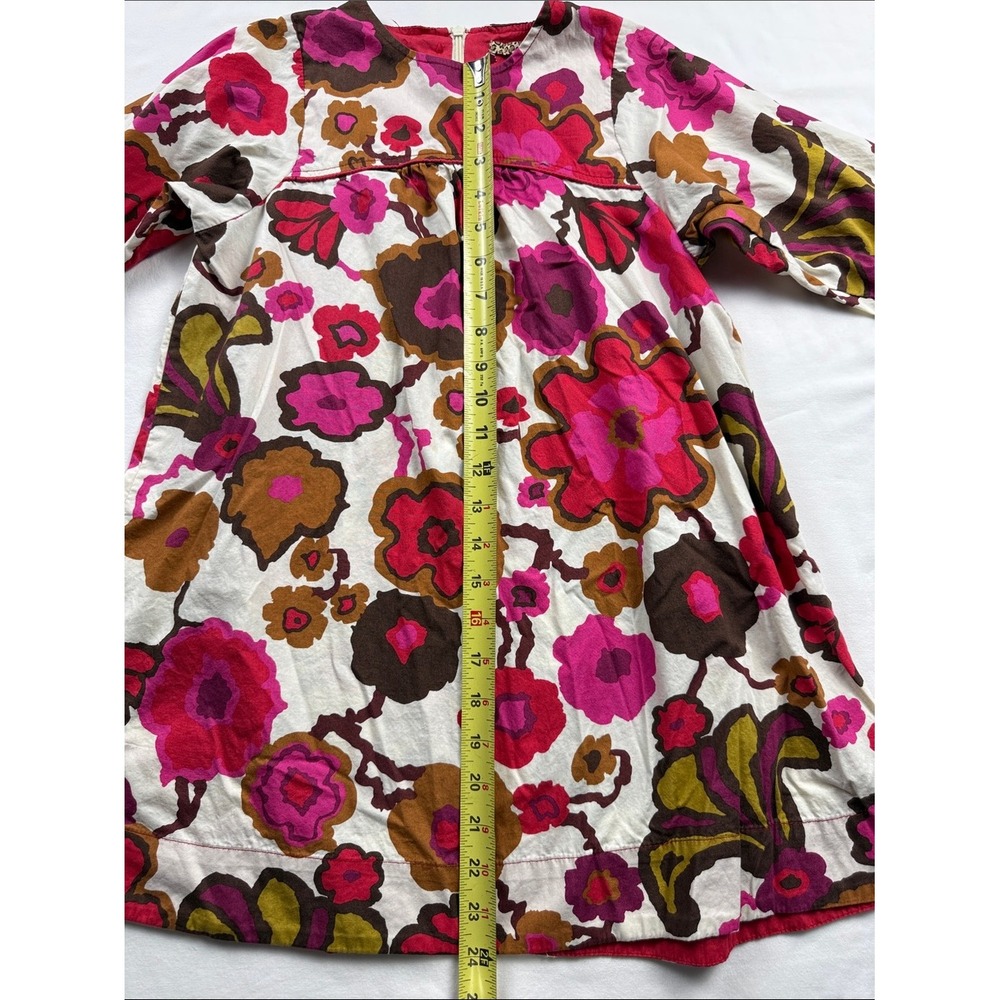Pink Chicken Floral Dress Kids 8Y Multicolor Retro A-Line Boho Cotton - Picture 12 of 14